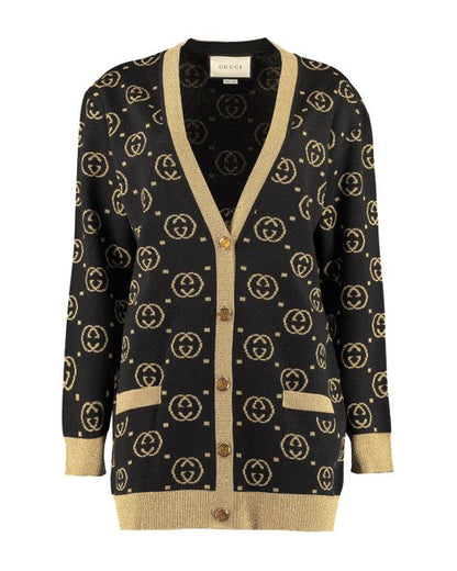 GUCCI GG Cotton Lamé Cardigan