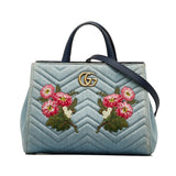 Gucci GG Marmont Denim Satchel (i403pj)