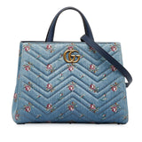 Gucci GG Marmont Flora Denim Satchel (dKHQjj)