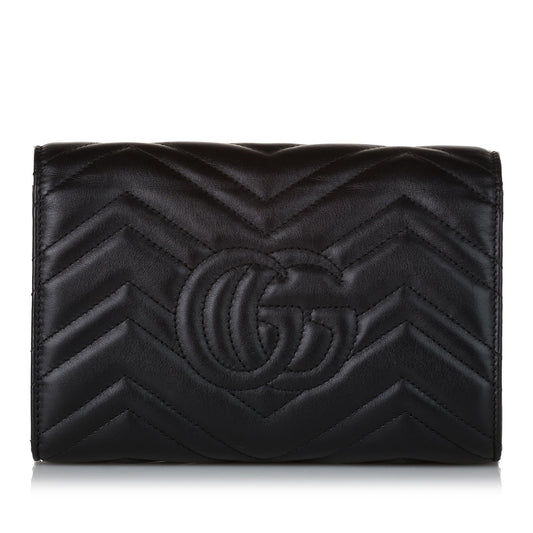 Gucci GG Marmont Leather Wallet On Chain (35248)