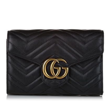 Gucci GG Marmont Leather Wallet On Chain (35248)