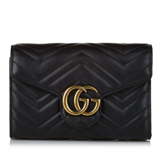 Gucci GG Marmont Leather Wallet On Chain (35248)