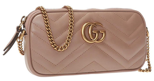Gucci GG Marmont Matelassé Wallet on a Chain