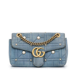Gucci GG Marmont Pearl Studded Matelasse Crossbody (lB59yk)