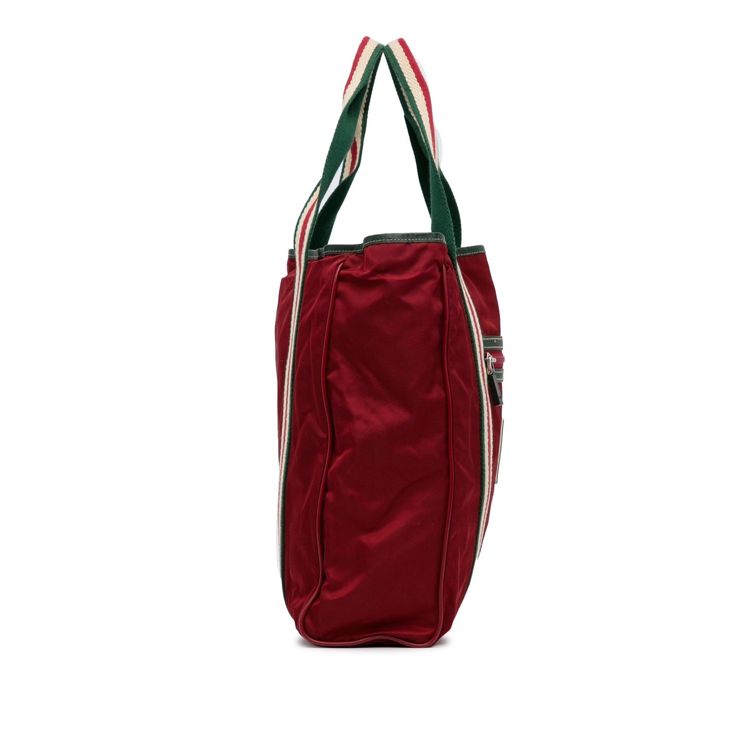 Gucci GG Nylon Crest Sherry Line Web Tote (Bio25q)