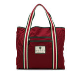Gucci GG Nylon Crest Sherry Line Web Tote (Bio25q)