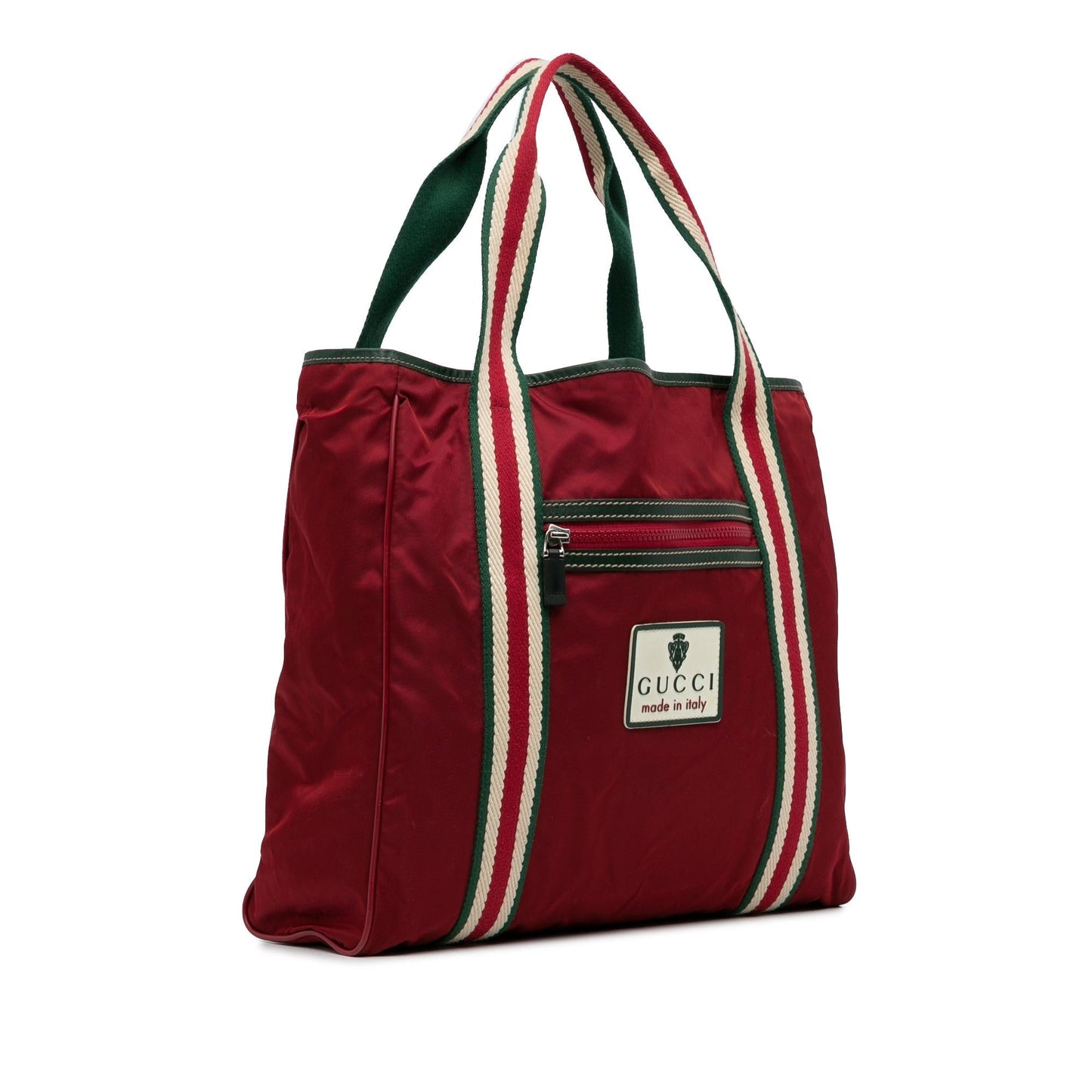 Gucci GG Nylon Crest Sherry Line Web Tote (Bio25q)