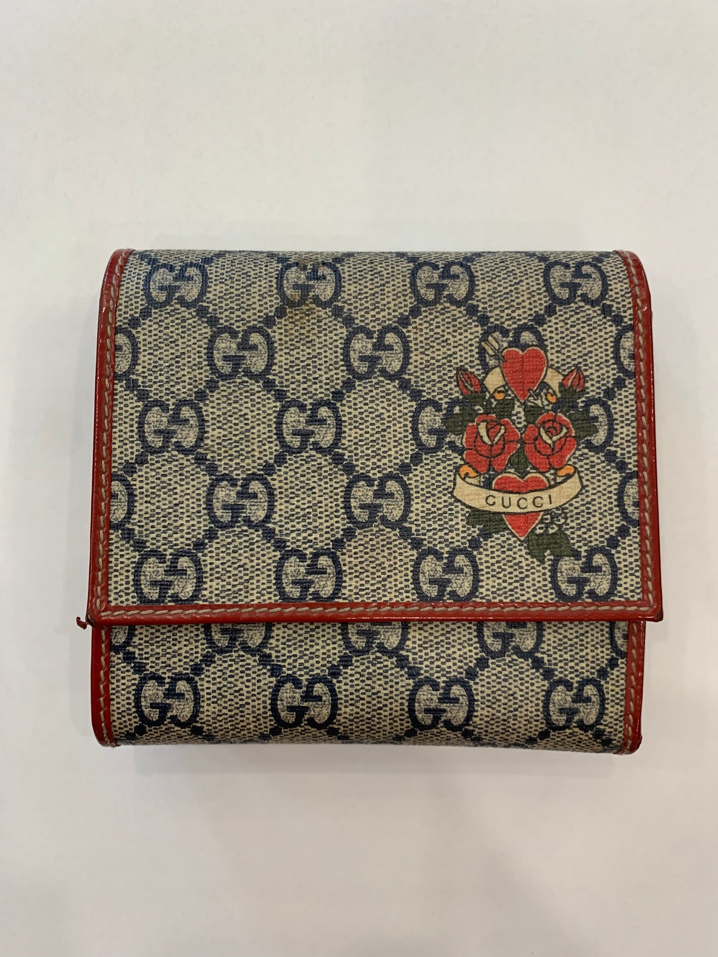 Gucci   GG Plus Tattoo Hearts And Roses Wallet