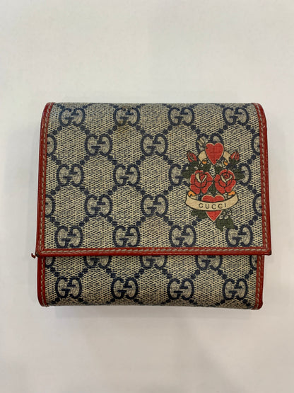 Gucci   GG Plus Tattoo Hearts And Roses Wallet