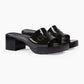 GUCCI EMBOSSED LOGO RUBBER PLATFORM SANDALS