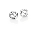 GUCCI Sterling Silver Interlocking Stud Earrings