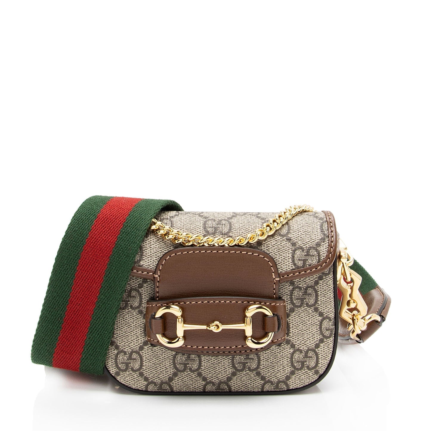 Gucci GG Supreme 1955 Horsebit Web Strap Wallet (SHF-XpjO67)