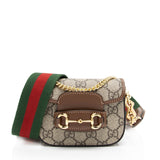 Gucci GG Supreme 1955 Horsebit Web Strap Wallet (SHF-XpjO67)
