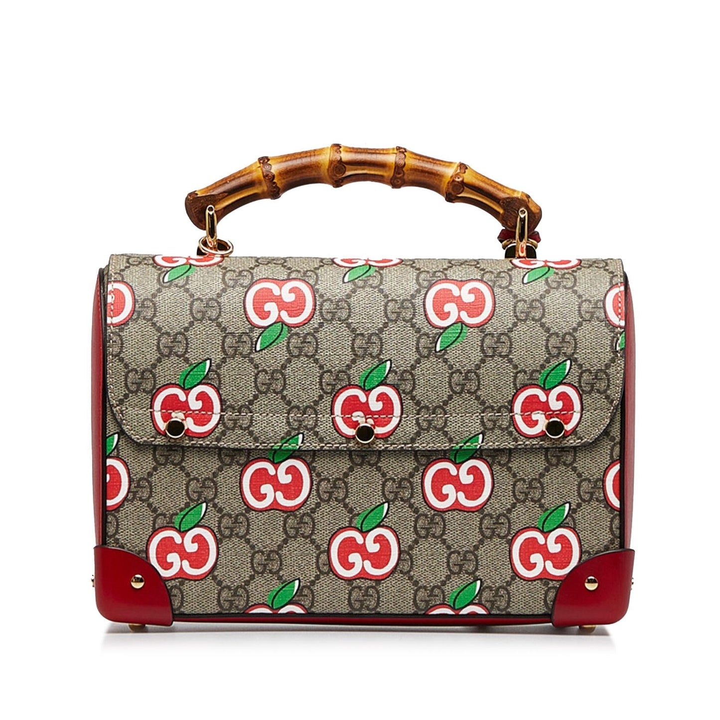 Gucci GG Supreme Apple Bamboo Padlock Satchel (2S9eJo)