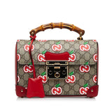 Gucci GG Supreme Apple Bamboo Padlock Satchel (2S9eJo)