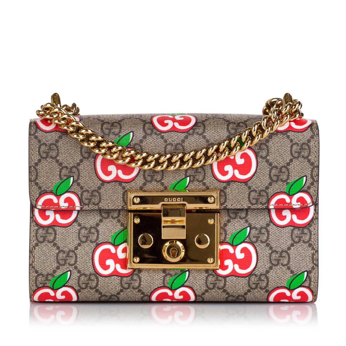 Gucci GG Supreme Apple Padlock Shoulder Bag (35947)