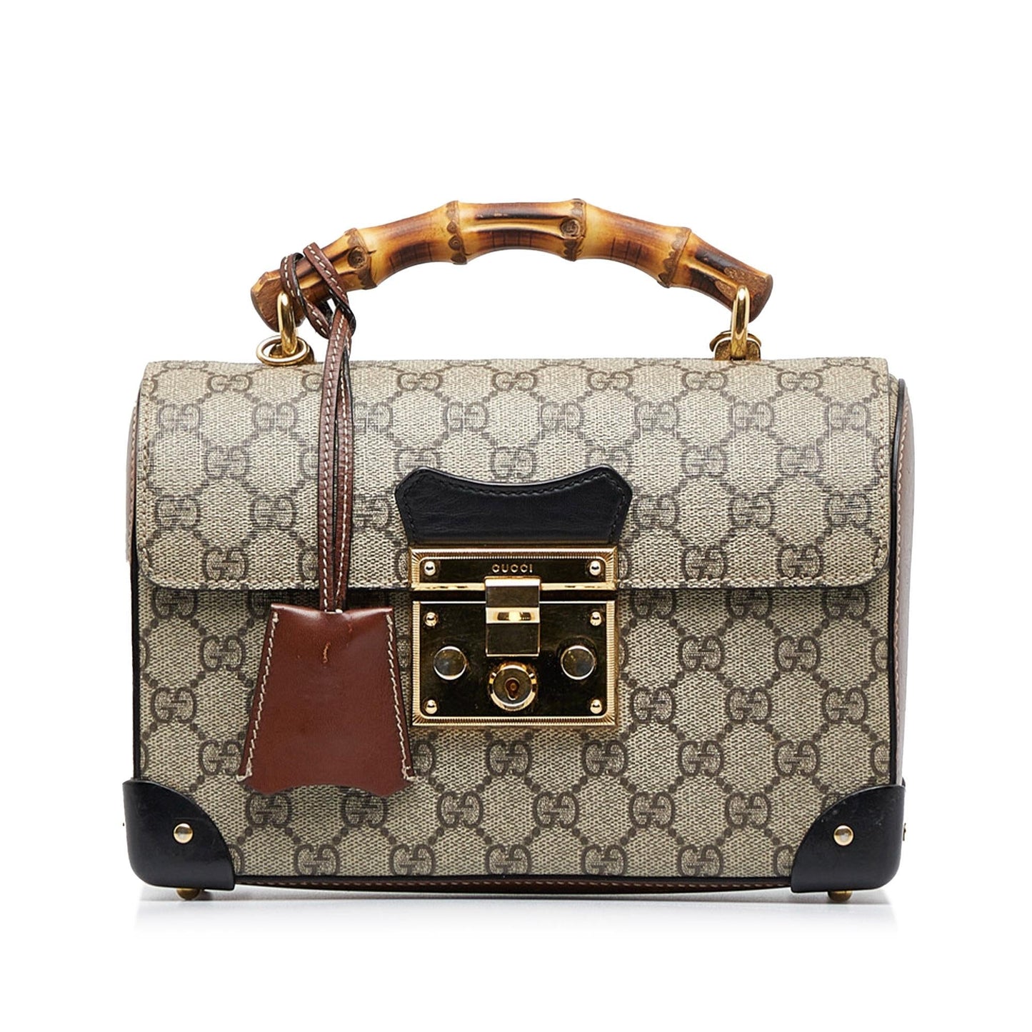 Gucci GG Supreme Bamboo Padlock Satchel (rOgtY6)