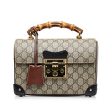 Gucci GG Supreme Bamboo Padlock Satchel (rOgtY6)