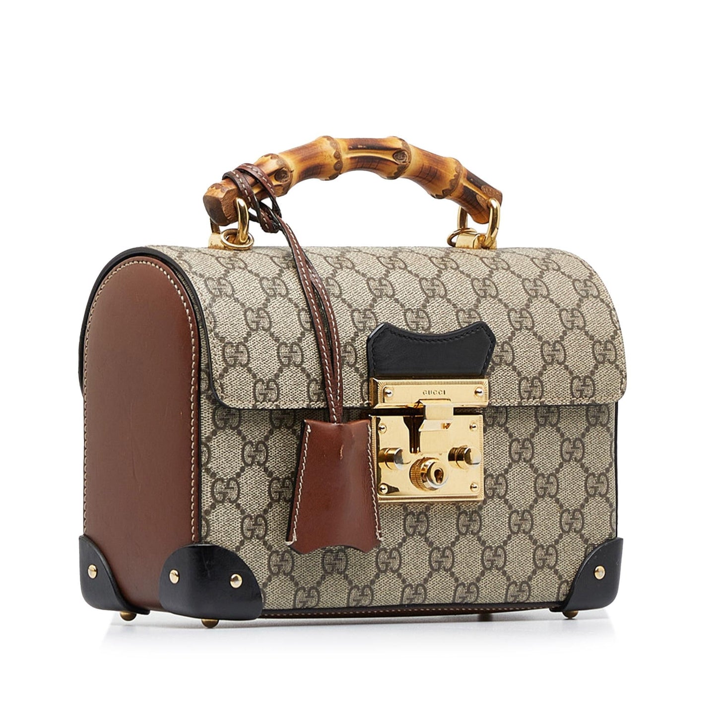 Gucci GG Supreme Bamboo Padlock Satchel (rOgtY6)
