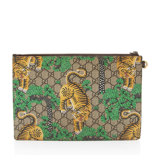 Gucci GG Supreme Bengal Tiger Zip Pouch