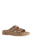 GUCCI GG SUPREME Men's Sideline Canvas Slide Sandals