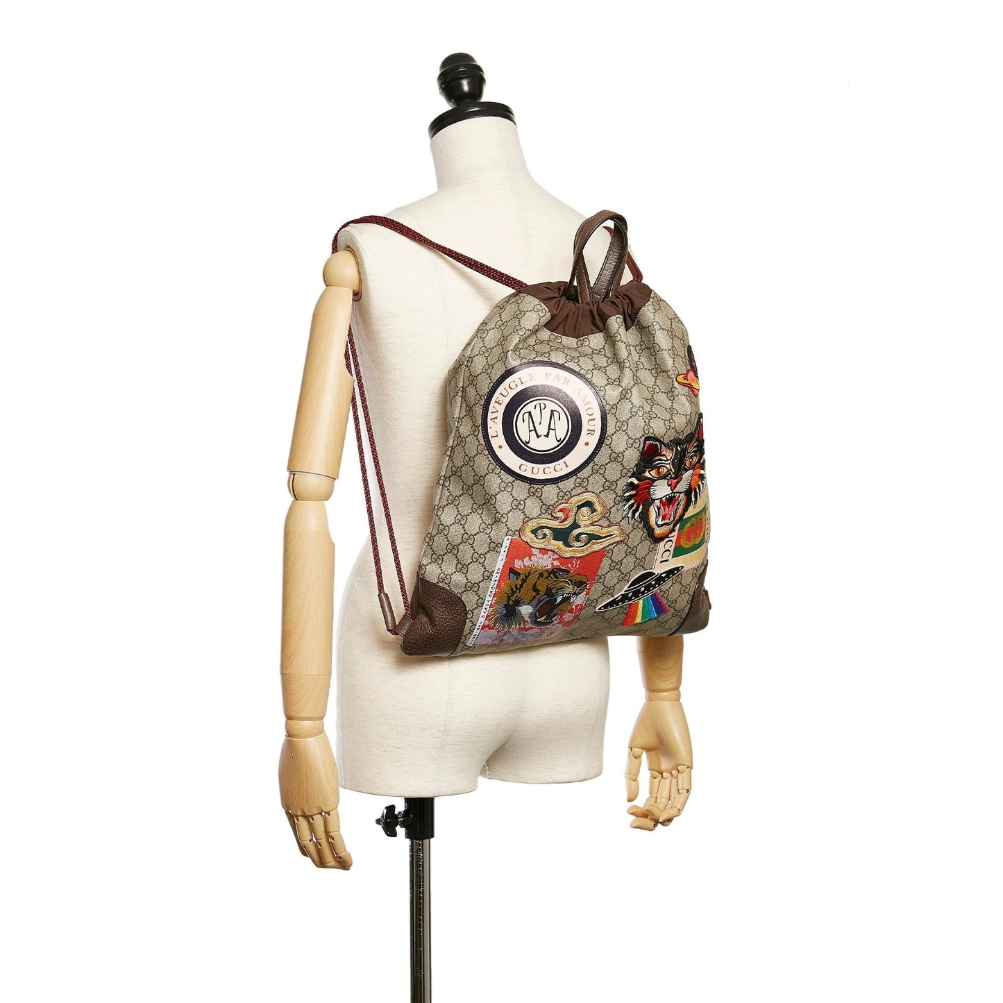 Gucci GG Supreme Courrier Drawstring Backpack (SHG-29536)