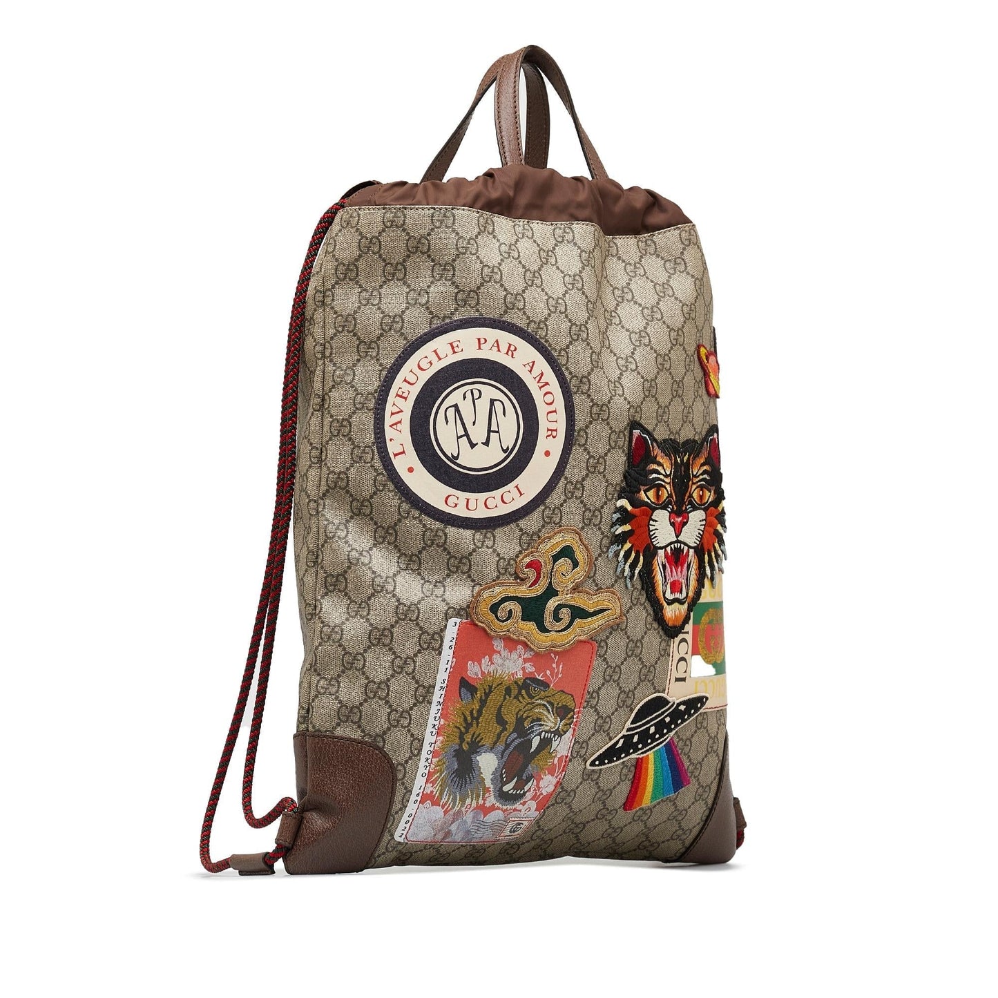 Gucci GG Supreme Courrier Drawstring Backpack (qOBCtH)