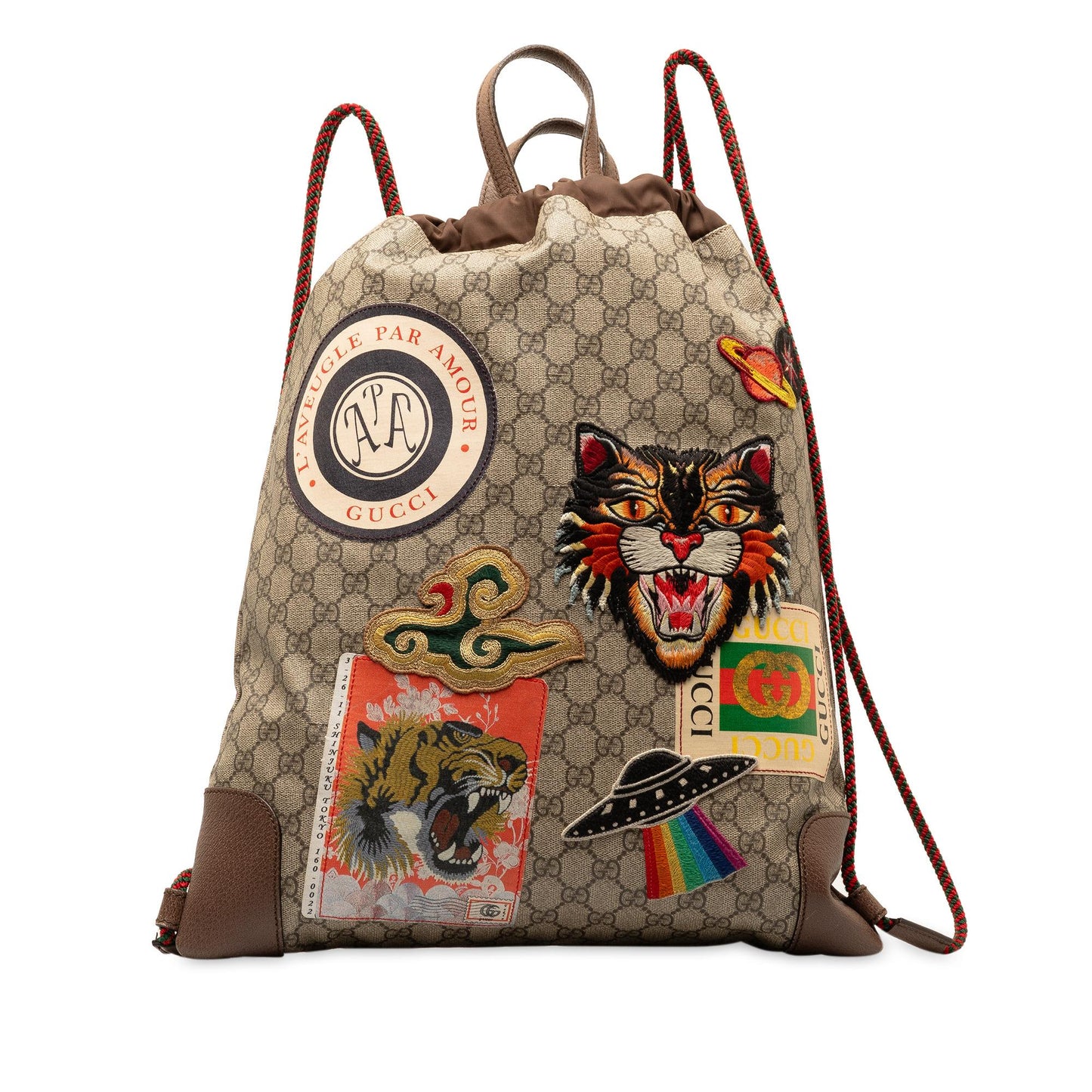 Gucci GG Supreme Courrier Drawstring Backpack (qBcRPL)
