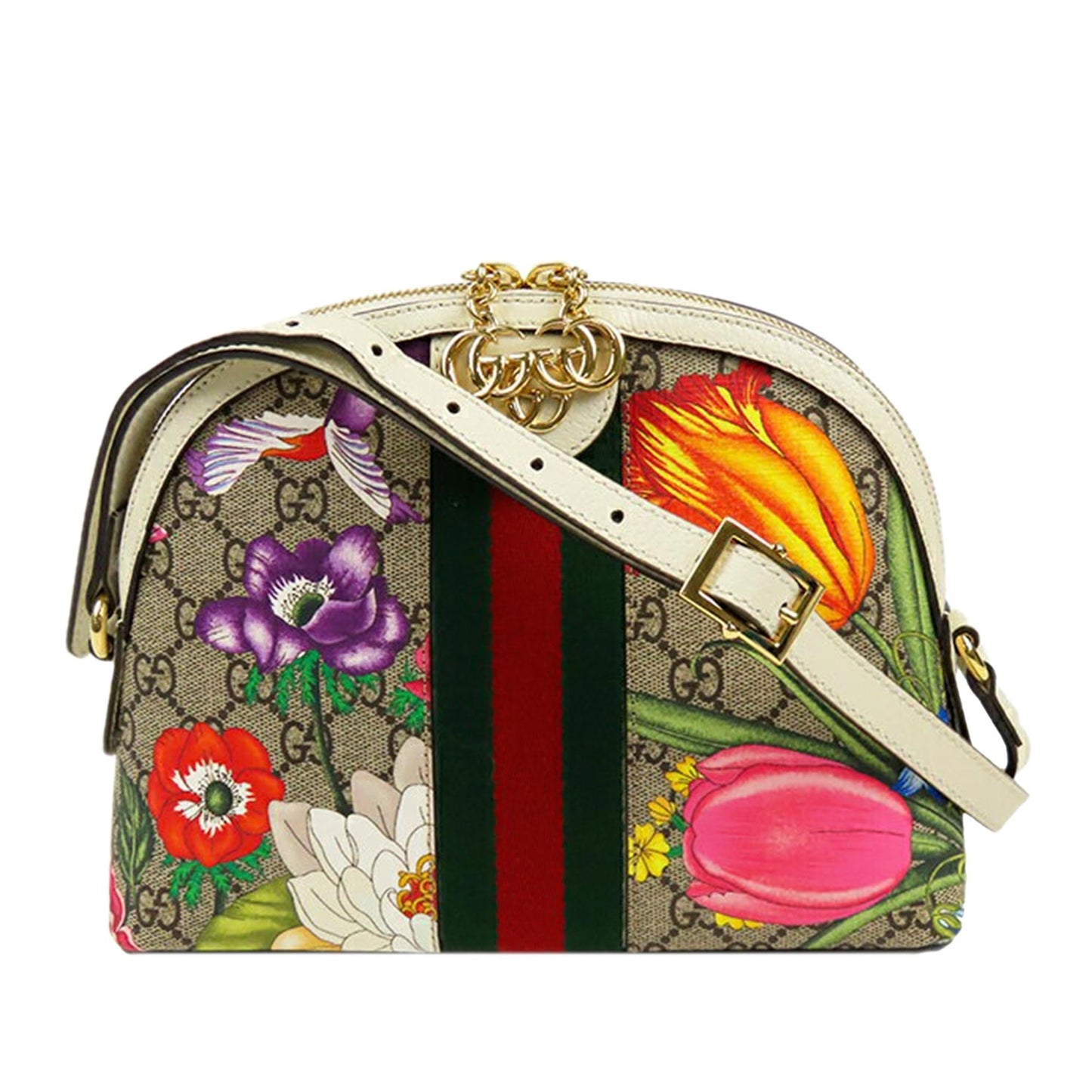 Gucci GG Supreme Flora Ophidia Dome Small (35370)