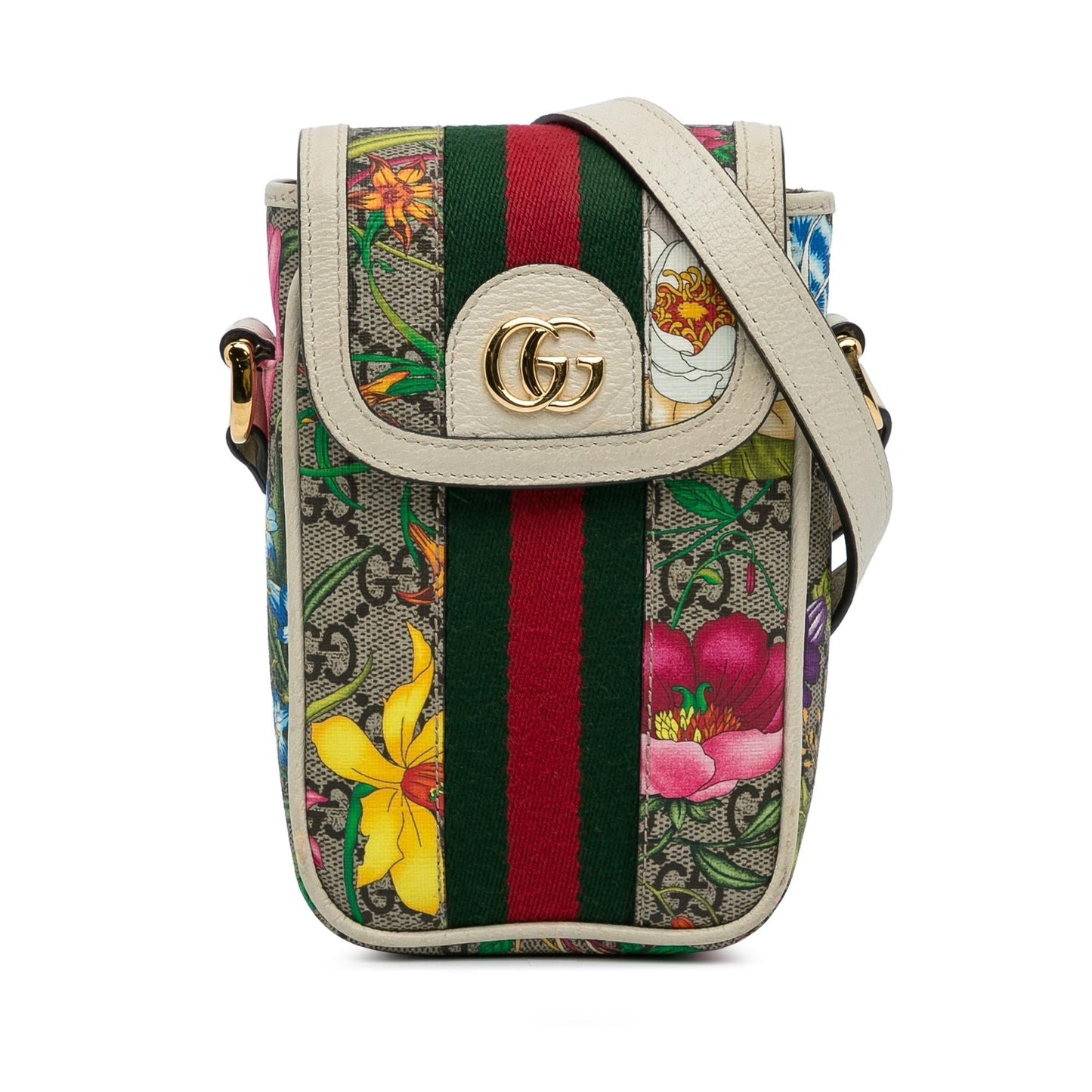 Gucci GG Supreme Flora Ophidia Phone Crossbody Bag (QjvveC)