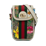Gucci GG Supreme Flora Ophidia Phone Crossbody Bag (QjvveC)