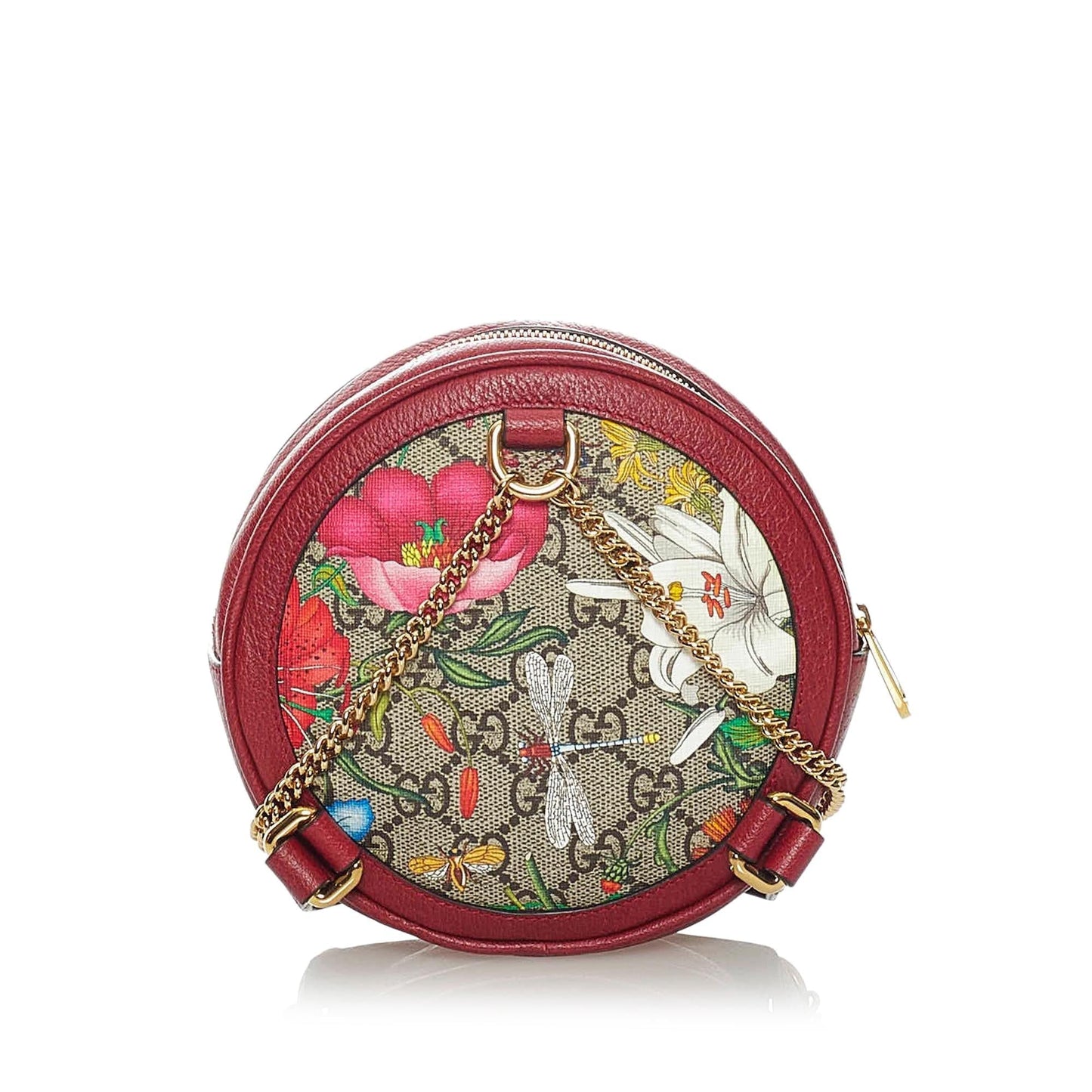 Gucci GG Supreme Flora Ophidia Round Backpack (33576)