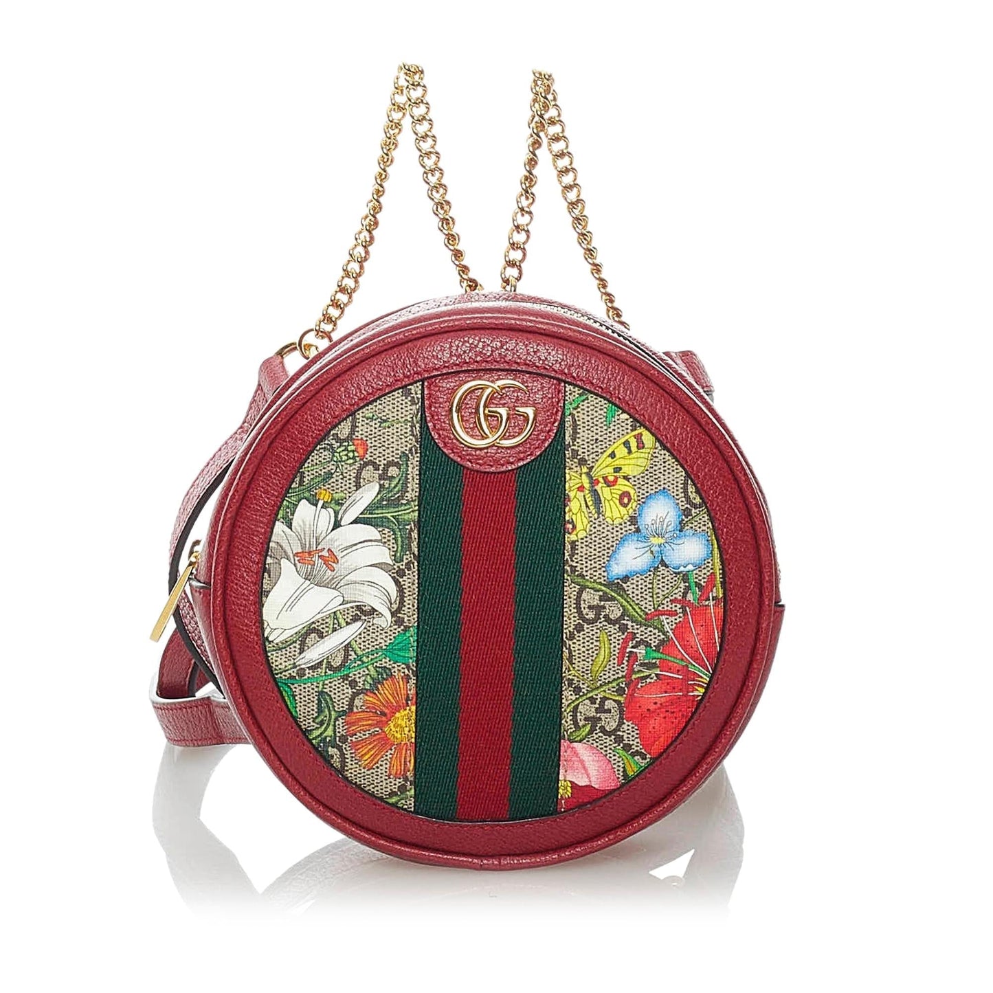 Gucci GG Supreme Flora Ophidia Round Backpack (33576)