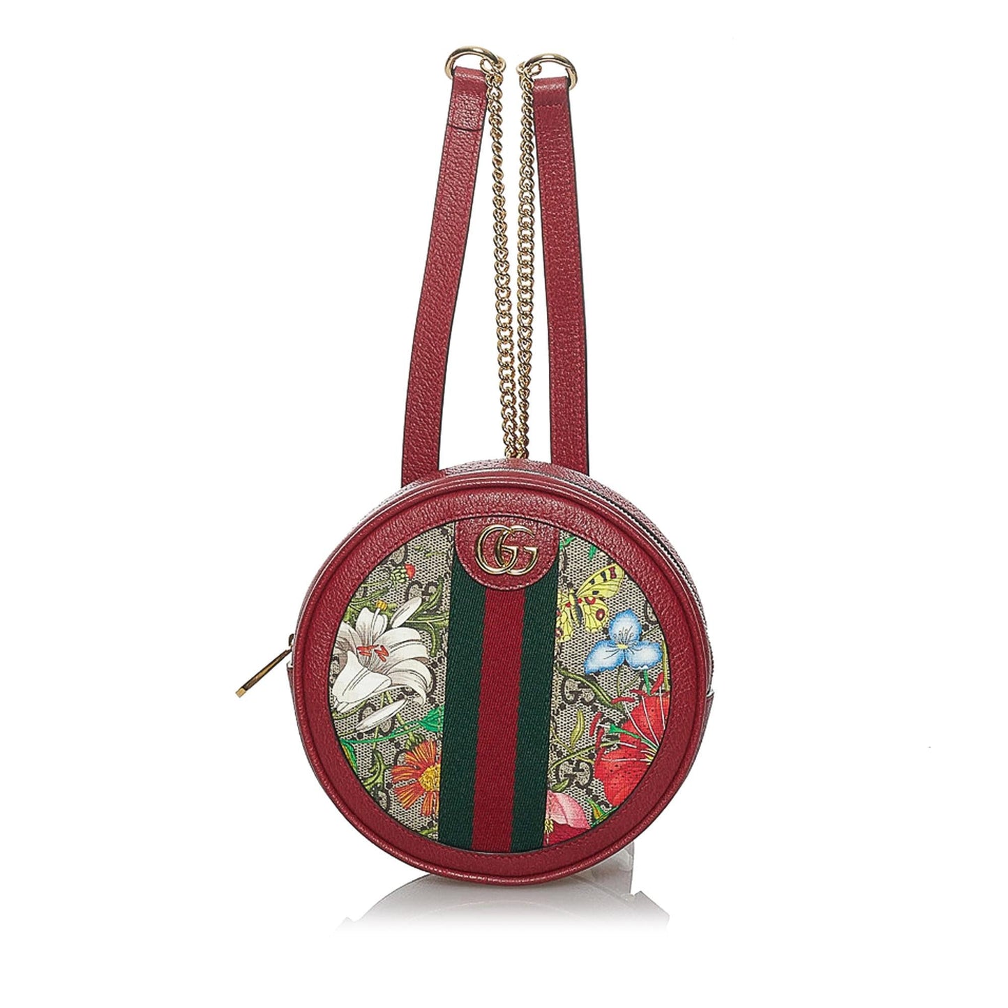 Gucci GG Supreme Flora Ophidia Round Backpack (33836)