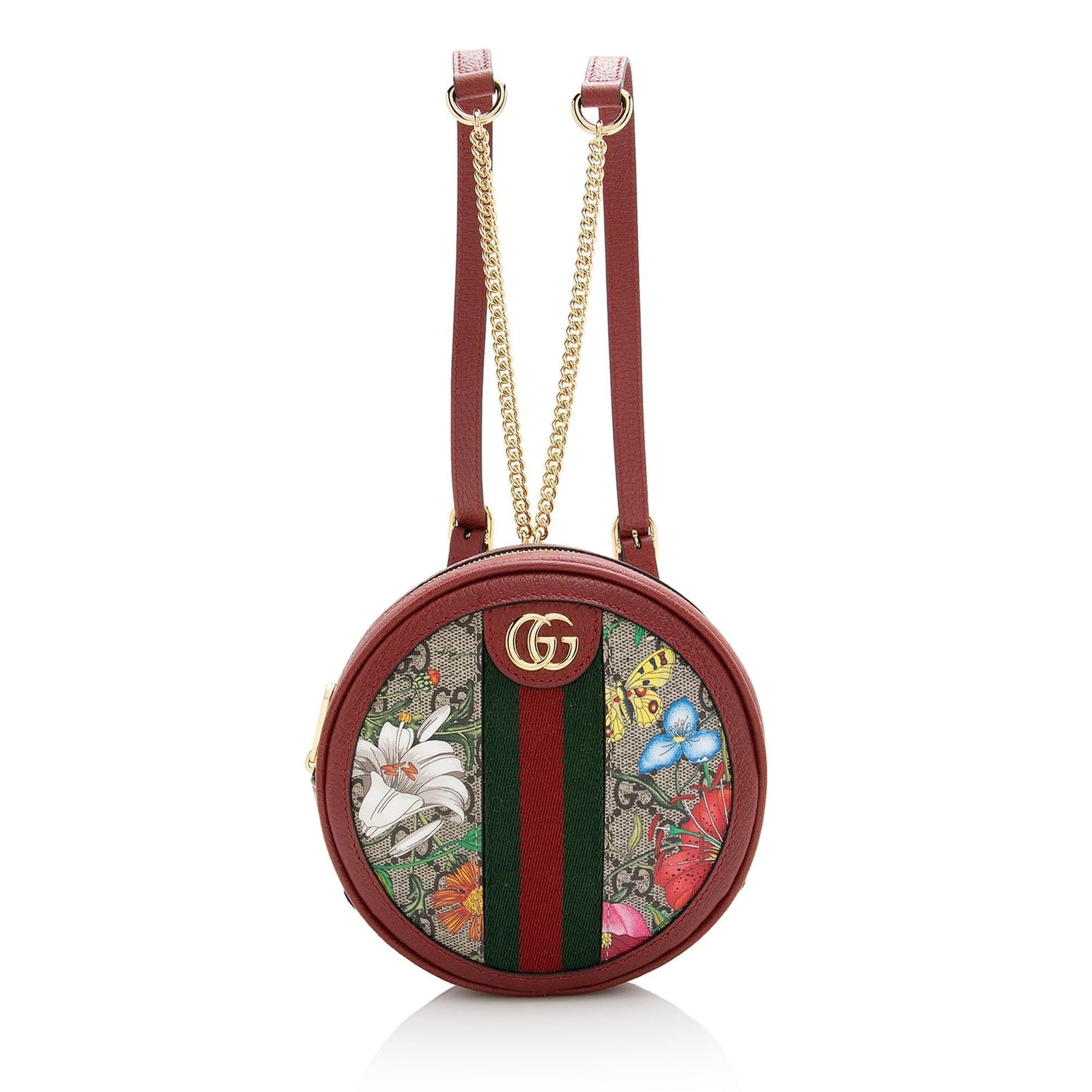 Gucci GG Supreme Flora Ophidia Round Mini Backpack (SHF-22738)