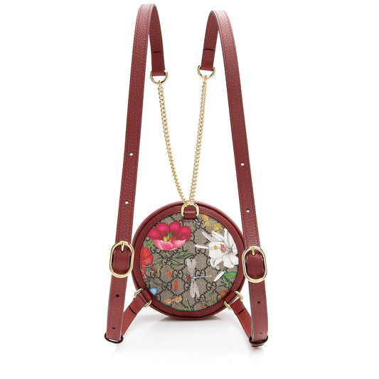 Gucci GG Supreme Flora Round Mini Backpack (SHF-22603)