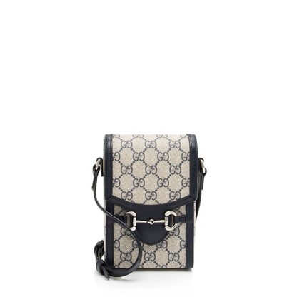 Gucci GG Supreme Horsebit 1955 Vertical Mini Shoulder Bag (SHF-QFKbub)