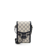 Gucci GG Supreme Horsebit 1955 Vertical Mini Shoulder Bag (SHF-QFKbub)