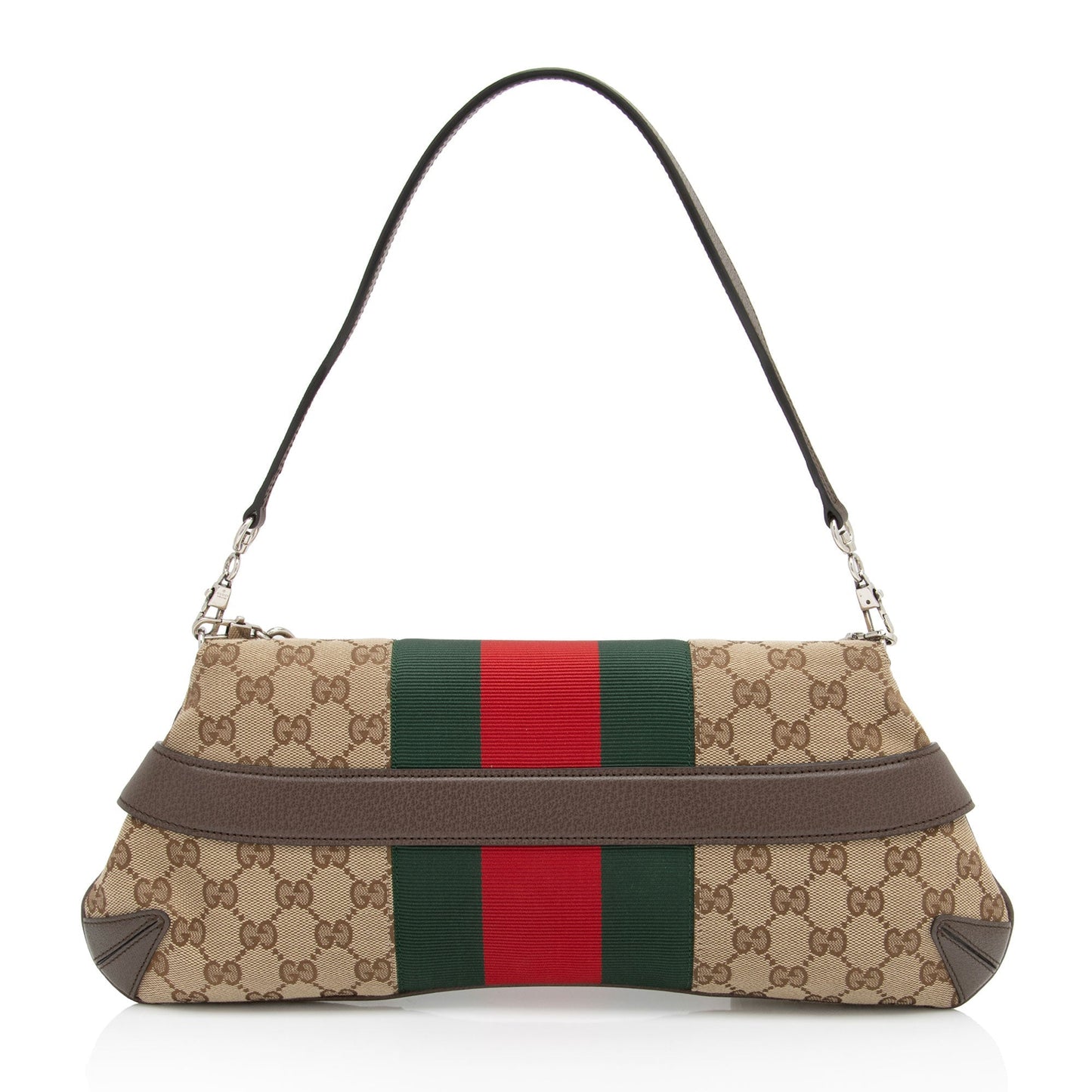 Gucci GG Supreme Horsebit Web Chain Shoulder Bag (SHF-lQWg6i)