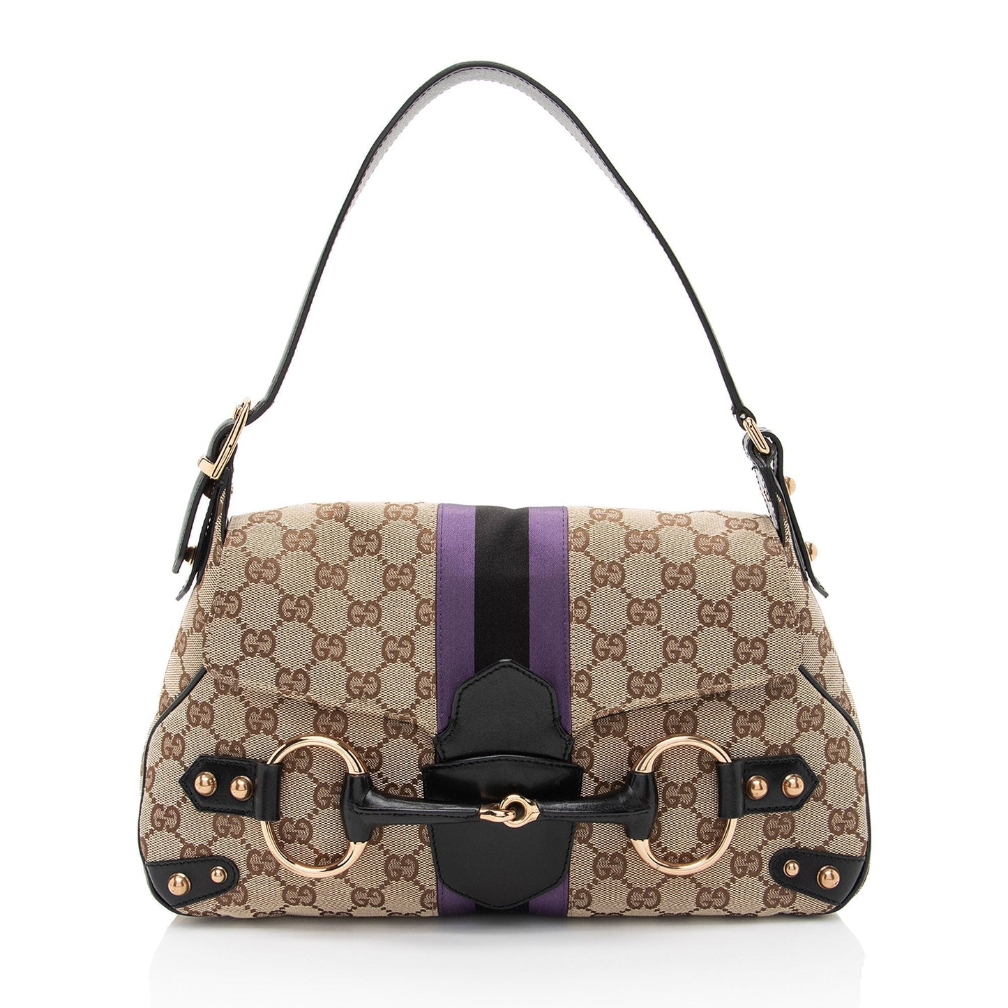 Gucci GG Supreme Horsebit Web Flap Bag (SHF-dZLqw3)