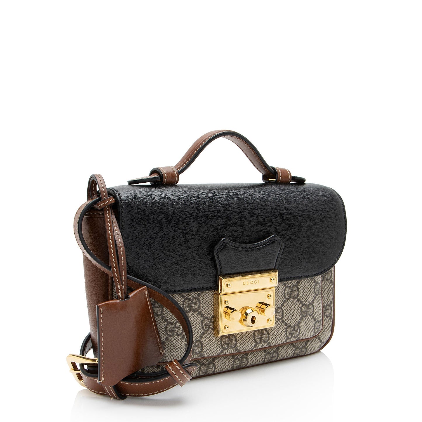Gucci GG Supreme Leather Padlock Mini Crossbody
