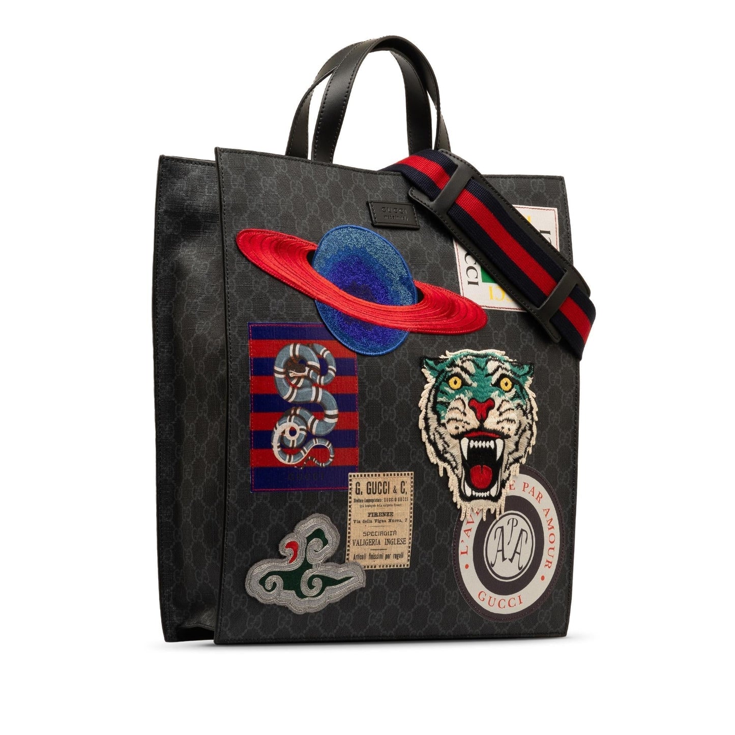 Gucci GG Supreme Night Courrier Vertical Satchel (7qGyMI)