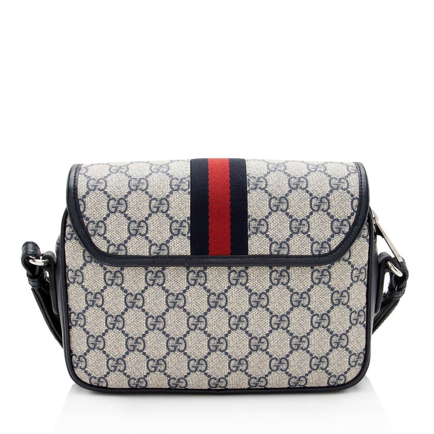 Gucci GG Supreme Ophidia Studded Web Flap Small Messenger (SHF-PTZrcp)