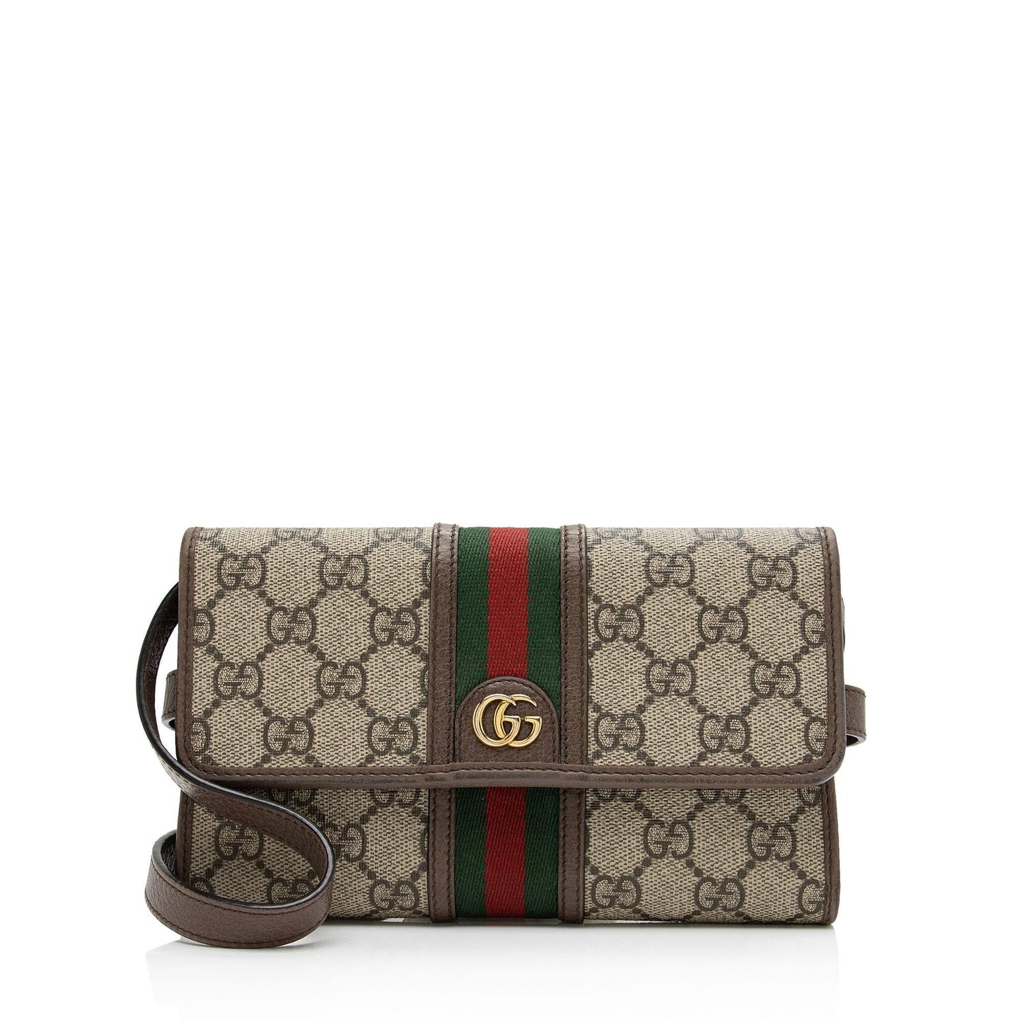 Gucci GG Supreme Ophidia Tri-Fold Wallet Crossbody Bag (SHF-qymUM5)
