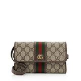 Gucci GG Supreme Ophidia Tri-Fold Wallet Crossbody Bag (SHF-qymUM5)