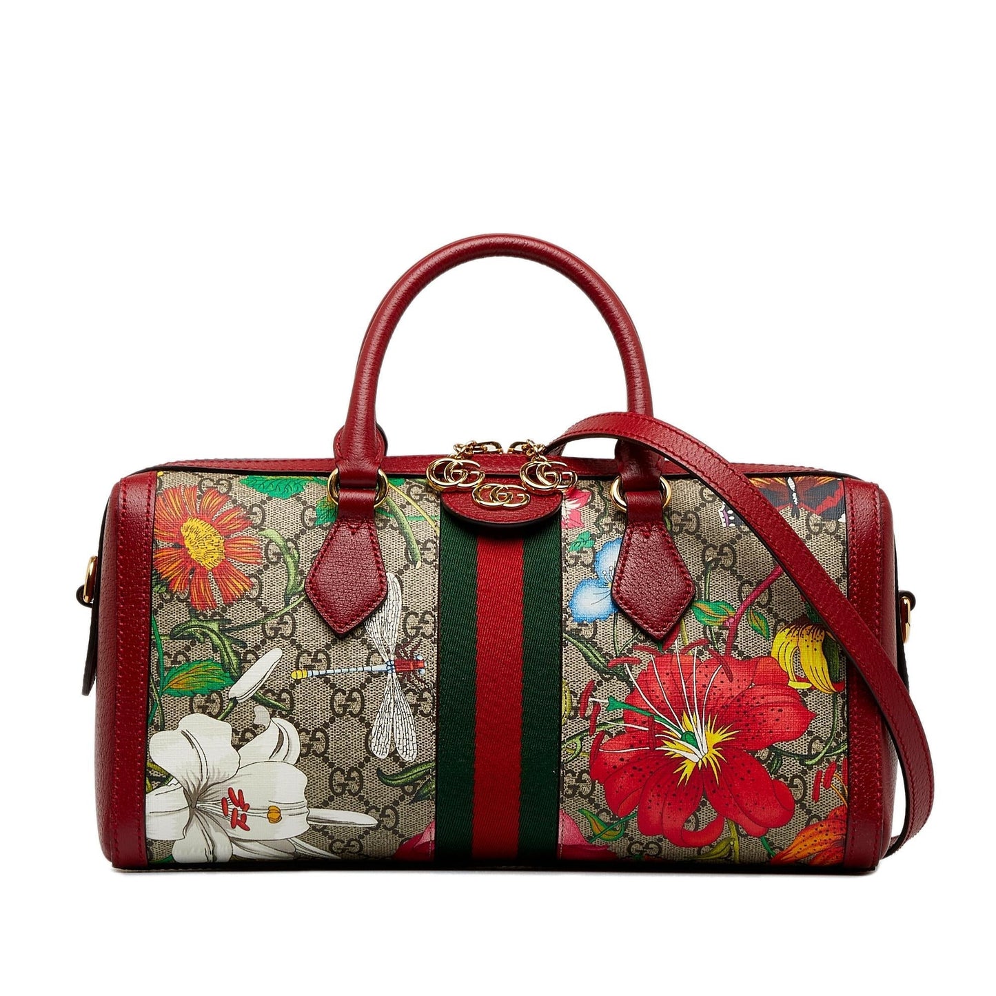 Gucci GG Supreme Ophidia Web Flora Satchel (DQ9HBO)