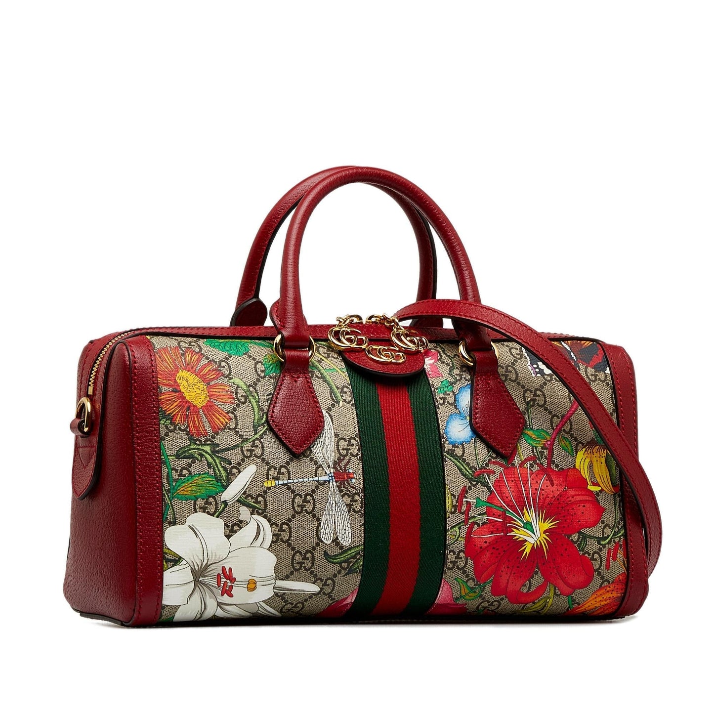 Gucci GG Supreme Ophidia Web Flora Satchel (DQ9HBO)