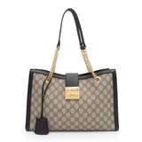 Gucci GG Supreme Padlock Chain Medium Shoulder Bag (SHF-HpZzJo)