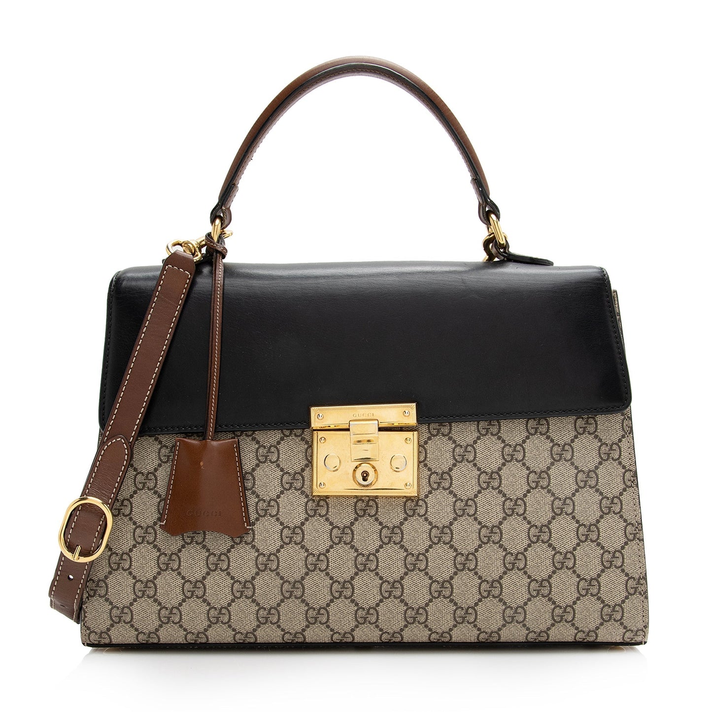 Gucci GG Supreme Padlock Medium Top Handle Satchel (SHF-22676)