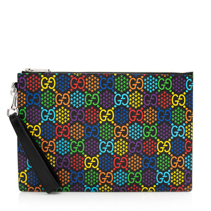 Gucci GG Supreme Psychedelic Zip Wristlet (SHF-20228)